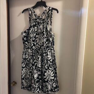 Honey and Rosie Black and White Floral Mini Dress